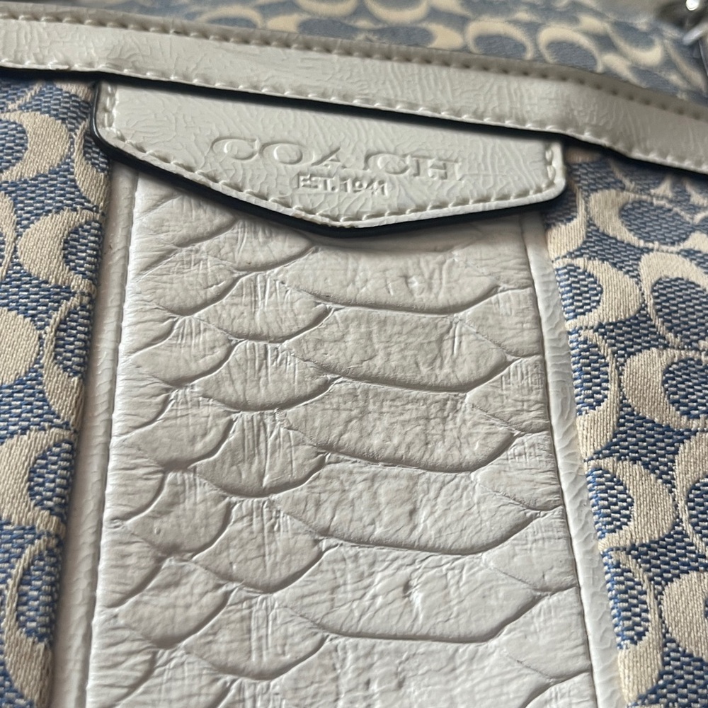 Coach Chambray Signature C Ivory Python Embossed … - image 6